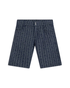 Kids джинсовые шорты с принтом логотипа по всей поверхности, синий Givenchy