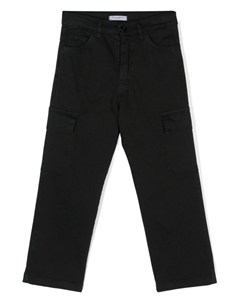 Kids брюки-карго с логотипом, черный Paolo pecora