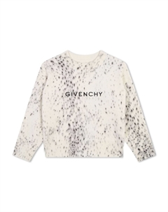 Kids джемпер с вышитым логотипом и анималистичным принтом, нейтральный цвет Givenchy
