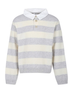 Kids полосатый свитер, нейтральный цвет Eleventy