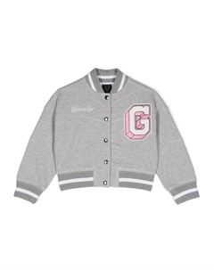 Kids куртка-бомбер с нашивкой-логотипом, серый Givenchy