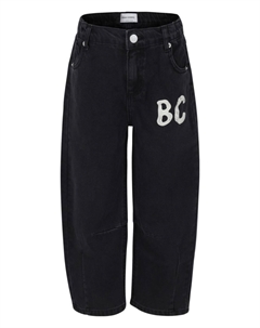 Джинсы прямого покроя с логотипом, черный Bobo choses