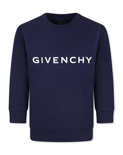 Kids толстовка из джерси с логотипом, синий Givenchy