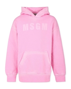 Хлопковая толстовка с логотипом, розовый Msgm kids