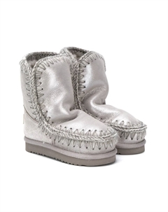 Сапоги с эффектом металлик, серый Mou kids