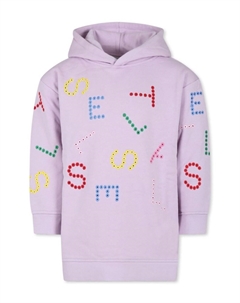 Kids платье с капюшоном с узором «Стелла», розовый Stella mccartney