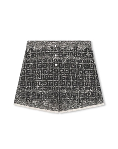 Kids твидовые шорты с юбкой и вышивкой 4G, черный Givenchy