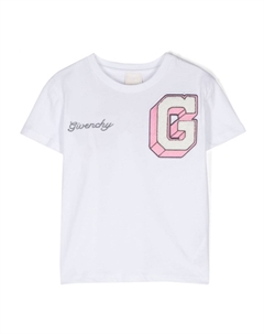 Kids футболка с вышитым логотипом, белый Givenchy