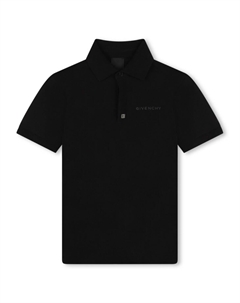 Kids рубашка поло с вышитым логотипом, черный Givenchy