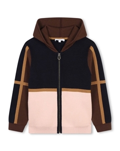 Kids кардиган в стиле колор-блок с капюшоном, черный Chloe