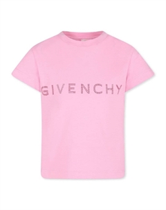Kids футболка из органического хлопка с логотипом, розовый Givenchy