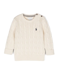 Kids свитер с логотипом Polo Pony, нейтральный цвет Ralph lauren