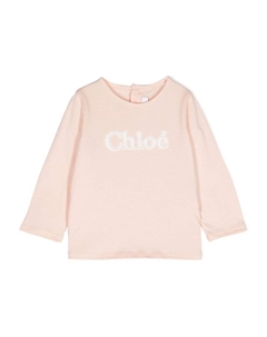 Kids футболка с вышитым логотипом, розовый Chloe