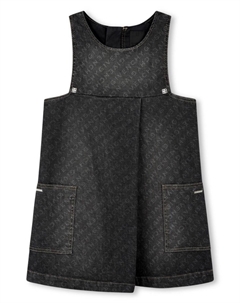 Kids джинсовое платье с логотипом, черный Givenchy