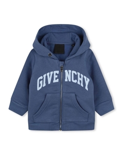 Kids худи на молнии с логотипом, синий Givenchy