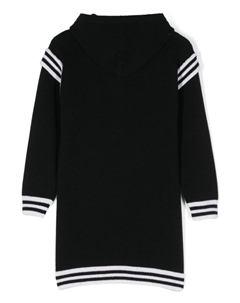 Kids платье вязки интарсия с логотипом, черный Balmain