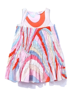 Junior платье с принтом «Ирида» и сборками, розовый Pucci