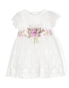 Платье из тюля с цветочной аппликацией, белый Siola