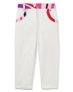Junior брюки с принтом «мармо», белый Pucci