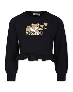 Джемпер с логотипом и оборкой по подолу, черный Moschino kids