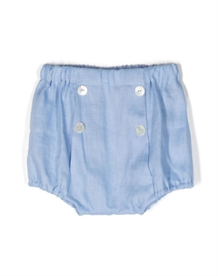 Двубортные льняные шорты, синий Siola