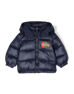 Пуховик с принтом «Медвежонок Тедди», синий Moschino kids