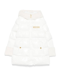 Пальто с вышитым логотипом, белый Moschino kids