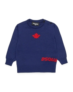 Kids джемпер вязки интарсия с круглым вырезом, синий Dsquared2