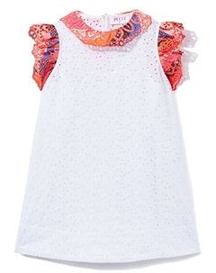 Junior платье с вышивкой англез, белый Pucci
