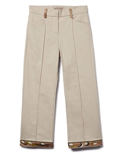 Junior брюки из хлопка пошитые на заказ, нейтральный цвет Pucci