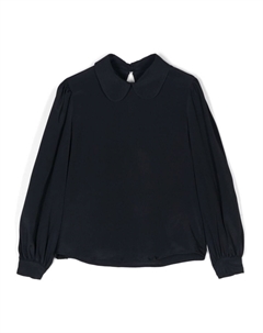 Креповая блузка, синий Simonetta