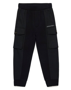 KIDS брюки карго с логотипом, черный Dsquared2