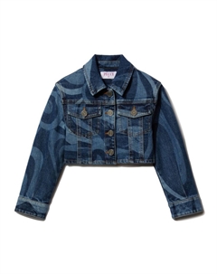 Junior джинсовая куртка с принтом «мармо», синий Pucci