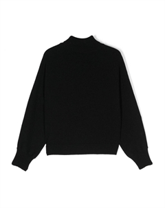 Kids свитер с логотипом, связанный интарсией, черный Balmain