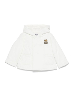 Пуховик с нашивкой Teddy Bear, белый Moschino kids