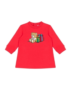 Платье с принтом плюшевого мишки, красный Moschino kids