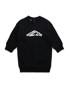 Kids KIDS хлопковое платье с принтом логотипа, черный Dsquared2