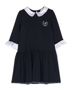 Платье мини с воротником Питер Пэн, синий Monnalisa