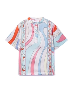 Junior рубашка с принтом «мармо» на пуговицах, розовый Pucci