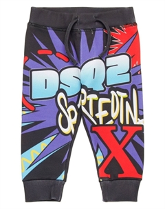 KIDS спортивные брюки с графичным принтом, черный Dsquared2