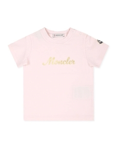 Enfant футболка с круглым вырезом и логотипом, розовый Moncler