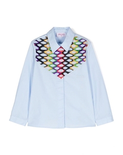 Junior хлопковая рубашка с вышитым узором, синий Pucci