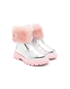 Ботинки из ламинированной кожи, серый Monnalisa