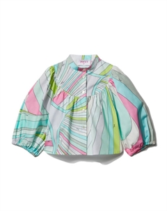 Junior хлопковая рубашка с принтом «Ирида», синий Pucci