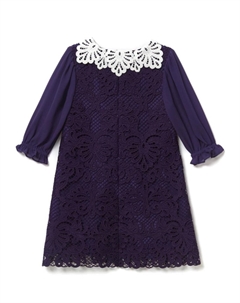 Kids мини-платье из цветочного кружева, синий Self-portrait