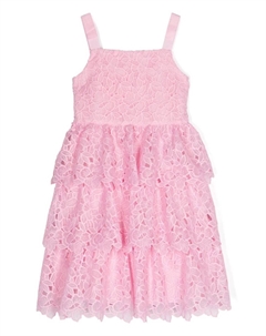 Kids платье из органзы с оборками, розовый Self-portrait