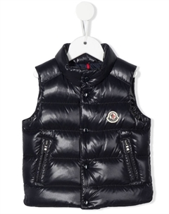 Enfant дутый жилет с нашивкой-логотипом, синий Moncler
