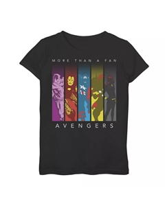 Футболка с красочным силуэтом и графическим рисунком для девочек 7–16 лет « Avengers More Than A Fan» Marvel