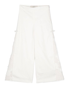 Расклешенные брюки с кружевом, нейтральный Simonetta