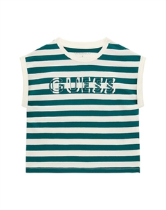Полосатый топ с логотипом, зеленый Guess